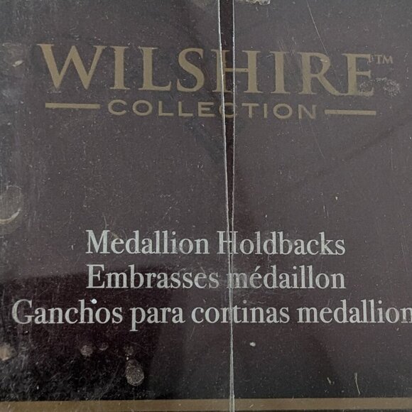 LEVELOR; Pair of Medallion Curtain Holdbacks; Silver Pewter, New - Picture 3 of 4